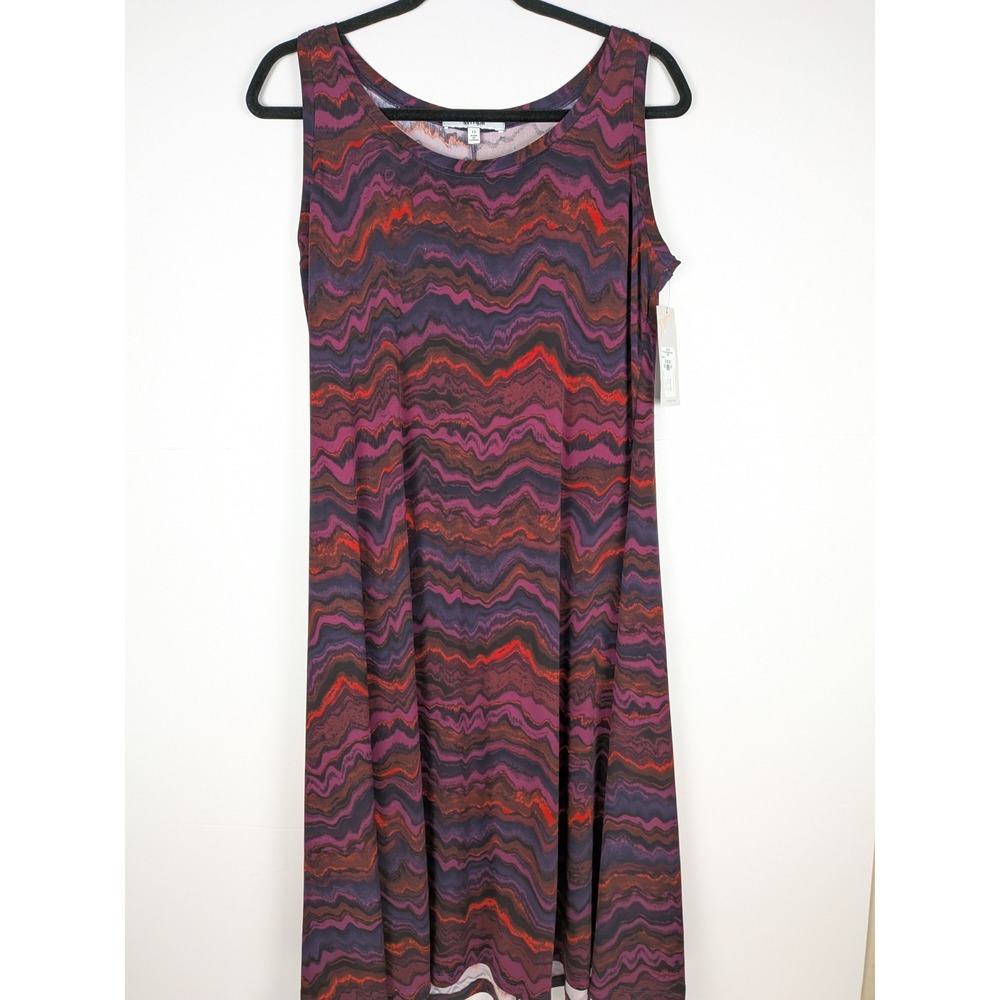 NWT Sympli SZ 12 Nu Tank Short Dress Peony Red Purple Dark Blue